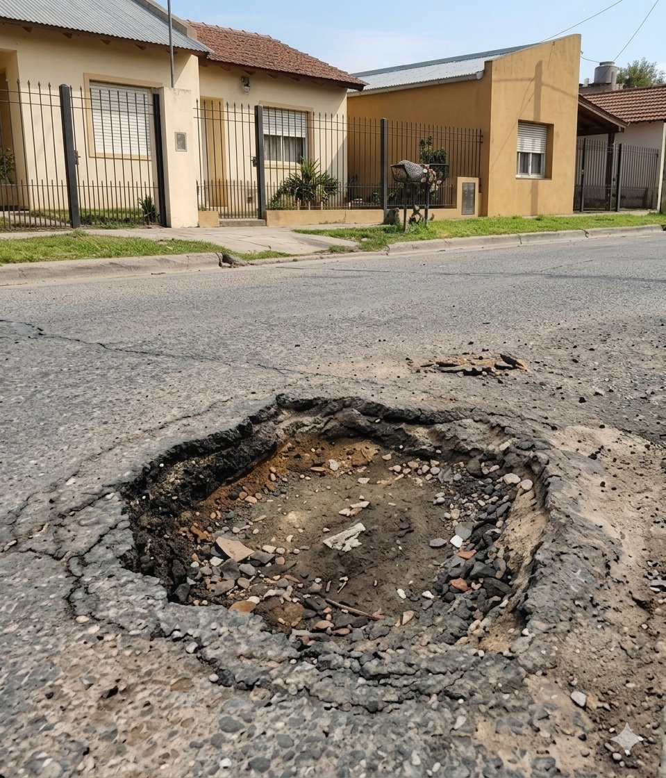 Antes - bache sin reparar